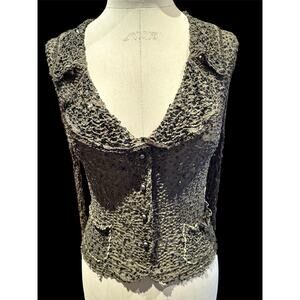VTG Ann Ferriday Embroidered Stretch Sequin Jacket Cardigan S